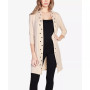 Grommet-Trim Open-Front Cardigan