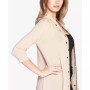 Grommet-Trim Open-Front Cardigan