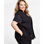 Plus Size Open-Front Cap-Sleeve Vest