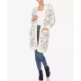 Women's Leopard Print Open Front Sherpa Cardigan