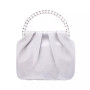 Crystal Handle Satin Pouch Bag