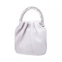 Crystal Handle Satin Pouch Bag
