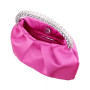 Crystal Handle Satin Pouch Bag