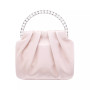 Crystal Handle Satin Pouch Bag