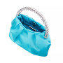 Crystal Handle Satin Pouch Bag
