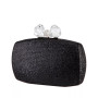 Women's Glitter Minaudiere With Crystal Bow Clasp
