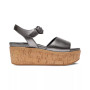 Women's Eloise Cork Wrap Leather Back Strap Wedge Sandals
