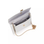 Woman's Talia Envelope Clutch with Ring Top Handle and Crossbody Chain Handbag