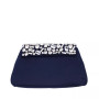 Women's Satin Flap Bag with Crystals