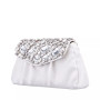 Women's Satin Flap Bag with Crystals