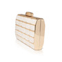 Juno Metal and Marble Resin Embellished Minaudiere Clutch
