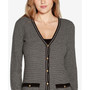 Women's Black Label Striped Button-Front Duster Sweater