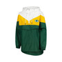 Women's White, Gold Green Bay Packers Staci Half-Zip Hoodie Windbreaker Jacket