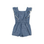 Girls' Button Front Ruffle Romper, Kids