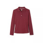 Little Girls Uniform Long Sleeve Interlock Knit Polo with Picot Collar
