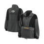 Women's Charcoal Green Bay Packers Popover Packable Half-Zip Jacket