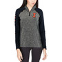 Women's Gray, Navy Illinois Fighting Illini Finalist Quarter-Zip Pullover Jacket
