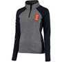 Women's Gray, Navy Illinois Fighting Illini Finalist Quarter-Zip Pullover Jacket