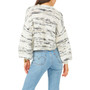 Women's Bubble Sleeve Space Dye Crew Neck Sweater