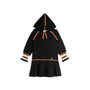 Girl Hooded Knitted Dress With Stripes - Child