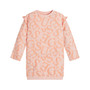 Big Girls French Terry All Over Jacquard Print with Ruffle Shoulder Details Dress