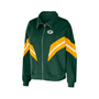Women's Green Green Bay Packers Yarn Dye Stripe Full-Zip Jacket