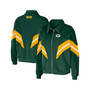 Women's Green Green Bay Packers Yarn Dye Stripe Full-Zip Jacket