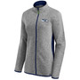 Women's Heather Gray, College Navy Seattle Seahawks Block Party Primary Logo Full-Zip Jacket