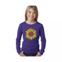 Big Girl's Word Art Long Sleeve T-Shirt - Sunflower