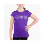 Big Girl's Word Art T-shirt - Peace Love Cats