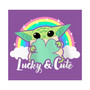 Girl's Star Wars: The Mandalorian Grogu St. Patrick's Day Rainbow Lucky and Cute  Child T-Shirt