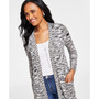 Women's Ribbed Space-Dye Cardigan, Created for Macy's