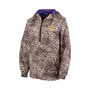 Women's G-Iii Sports By Carl Banks Leopard Los Angeles Lakers Gabriella Windbreaker Half-Zip Hoodie