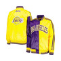 Women's Purple, Gold Los Angeles Lakers Split Colorblock Satin Full-Snap Varsity Jacket
