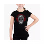 Big Girl's Word Art T-shirt - Music Notes Skull