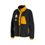 Women's Black Pittsburgh Steelers Polar Fleece Raglan Full-Snap Jacket