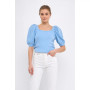 Women's Short Puff Sleeve Sweater