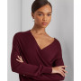Women's Cotton-Blend Surplice Sweater
