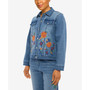 Women's Moody Blues Flower Embroidered Denim Jacket