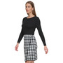 Women's Mixed-Media Faux-Wrap Sweater Dress