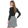 Women's Mixed-Media Faux-Wrap Sweater Dress