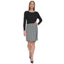 Women's Mixed-Media Faux-Wrap Sweater Dress