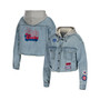 Women's Chicago Cubs Hooded Full-Button Denim Jacket