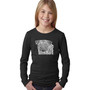 Big Girl's Word Art Long Sleeve T-Shirt - Pug Face