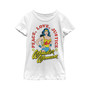 Girl's Wonder Woman Peace Love Justice Poster Child T-Shirt
