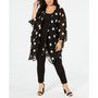 Plus Size Big Dot Chiffon Kimono