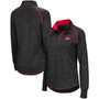 Women's Heather Black Ohio State Buckeyes Bikram Raglan Quarter-Zip Jacket
