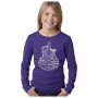 Big Girl's Word Art Long Sleeve T-Shirt - Languages Guitar