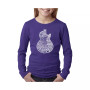 Big Girl's Word Art Long Sleeve T-Shirt - Rock Guitar Head
