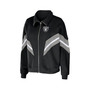Women's Black Las Vegas Raiders Yarn Dye Stripe Full-Zip Jacket